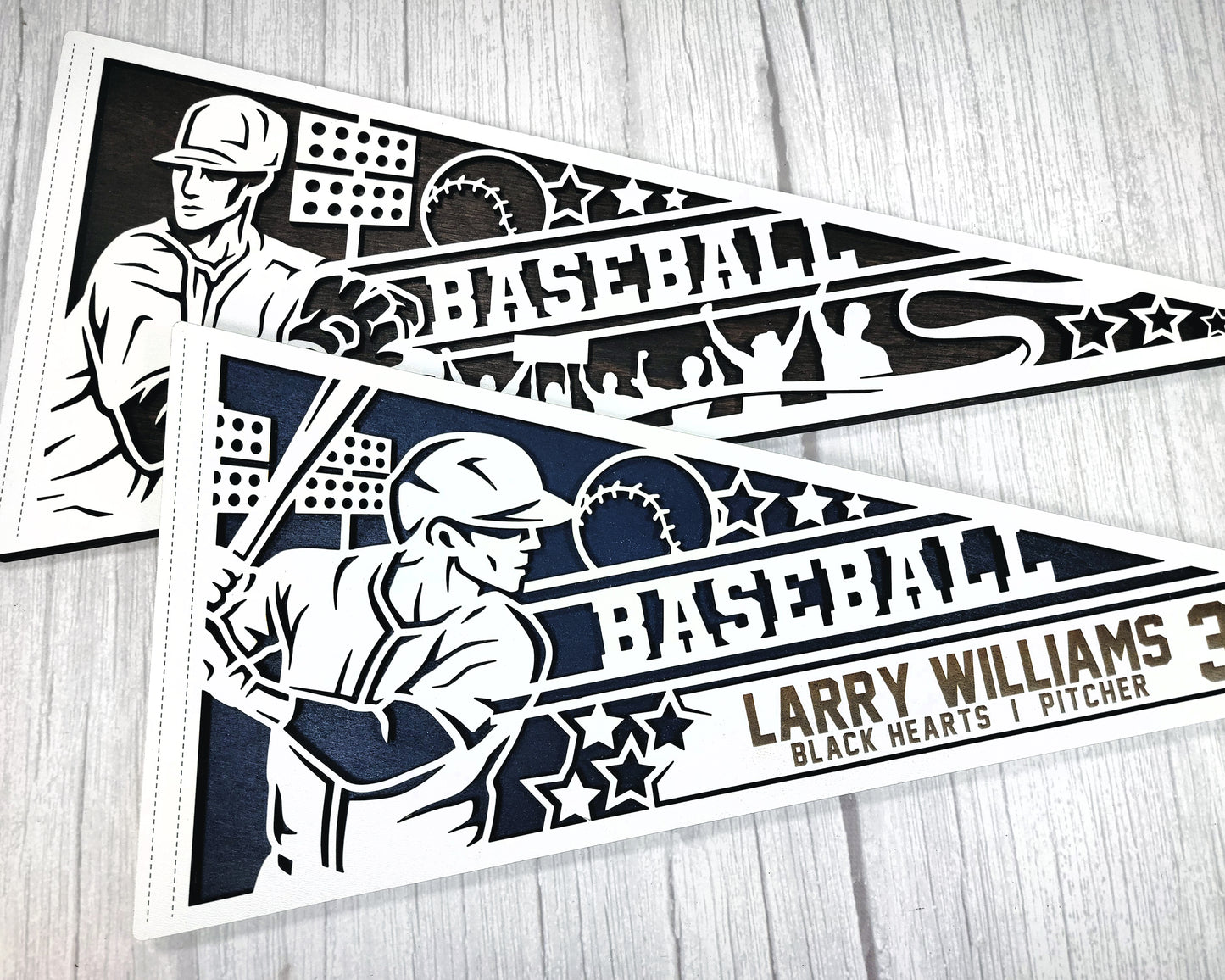 Wooden Baseball Sports Pennant