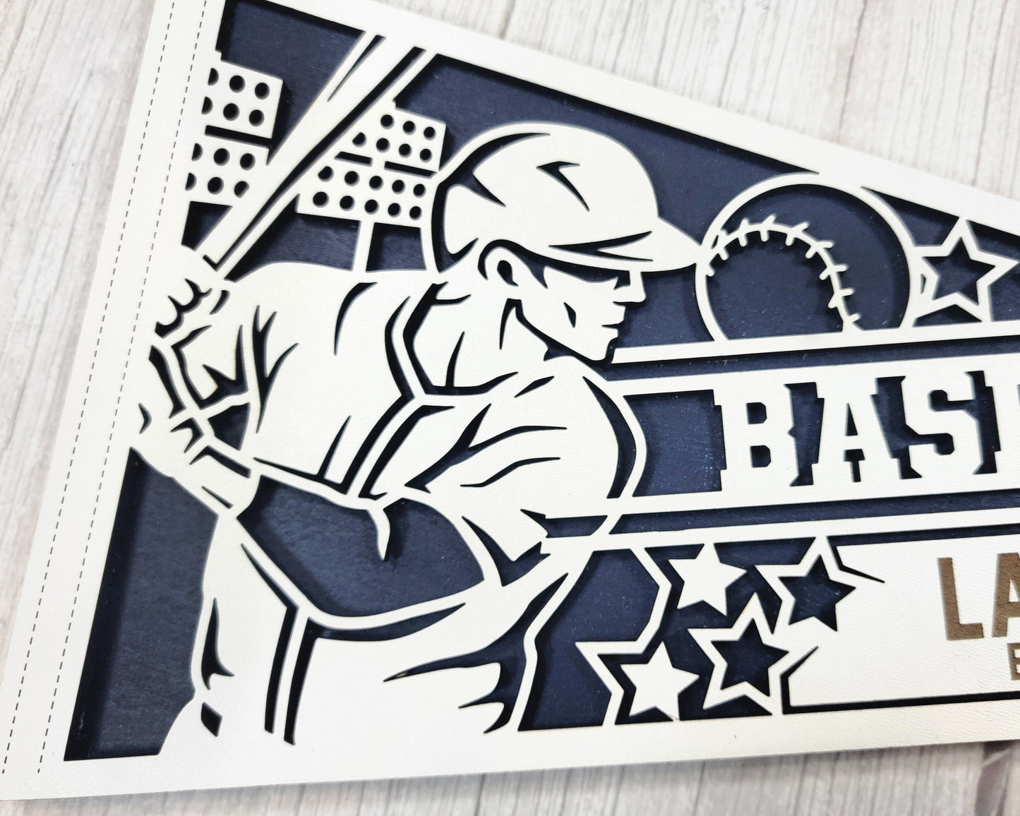 Wooden Baseball Sports Pennant