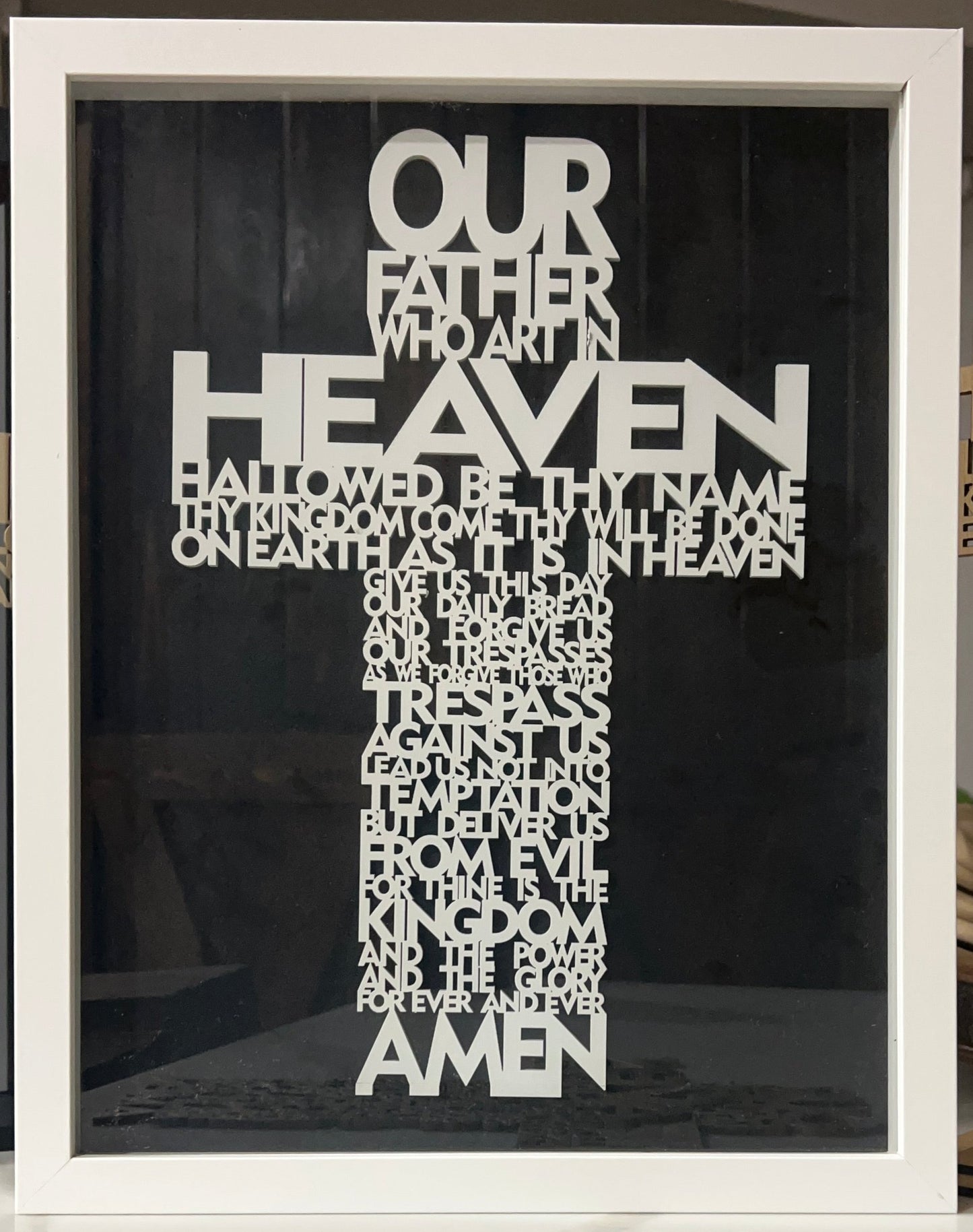 Lord's Prayer Cross (Framed)