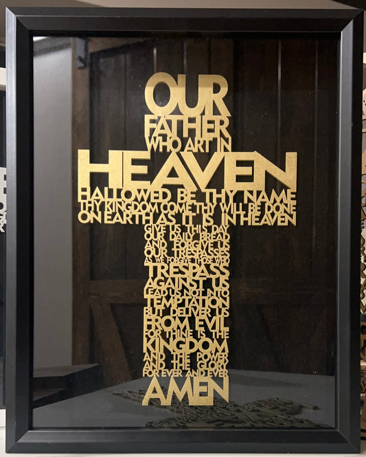 Lord's Prayer Cross (Framed)